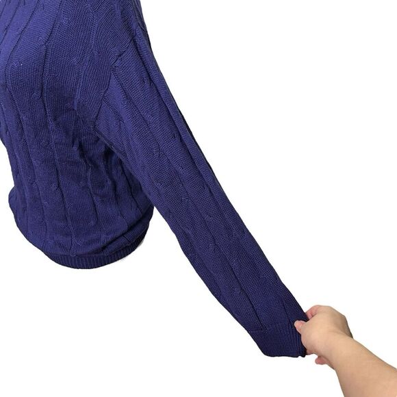 Vintage Diane Von Furstenberg Cable Knit Sweater Purple Pullover Women’s Size S - Picture 6 of 10